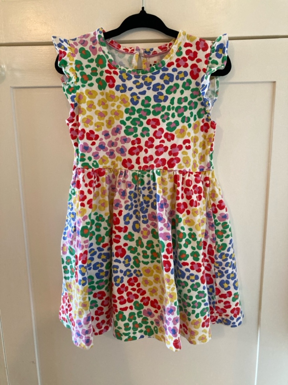 Mini Boden Colorful Leopard Print 100% Cotton toddler sun Dress 4t EUC